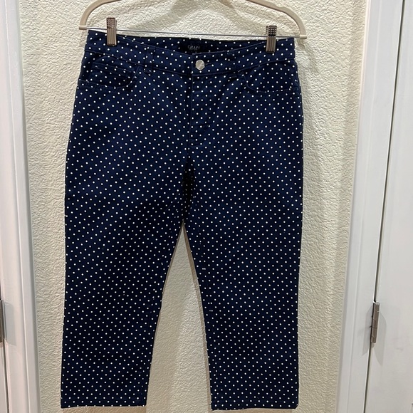 Chaps Jeans Chaps Navy White Polka Dot Capri Denim Jeans Poshmark